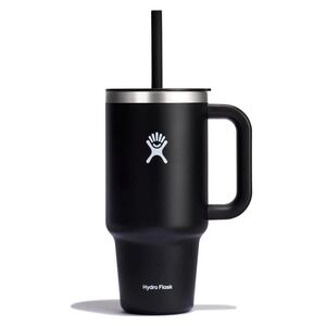 Hydroflask All Around‎ 32 Oz Black Stainless Steel Travel Tumbler With Straw Lid